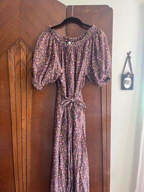 Doen Safflower Midi Dress with Puff Sleeves